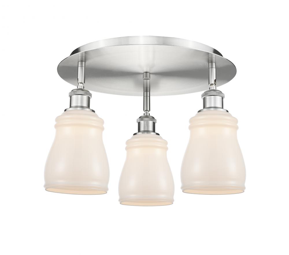 Ellery - 3 Light - 17 inch - Satin Nickel - Semi-Flush Mount