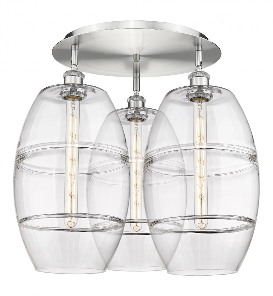 Vaz - 3 Light - 22 inch - Satin Nickel - Semi-Flush Mount