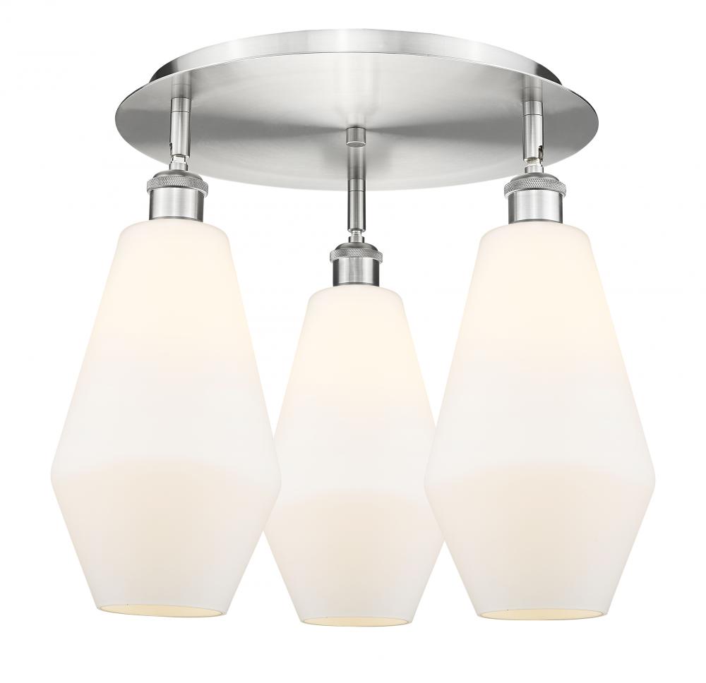 Cindyrella - 3 Light - 19 inch - Satin Nickel - Semi-Flush Mount