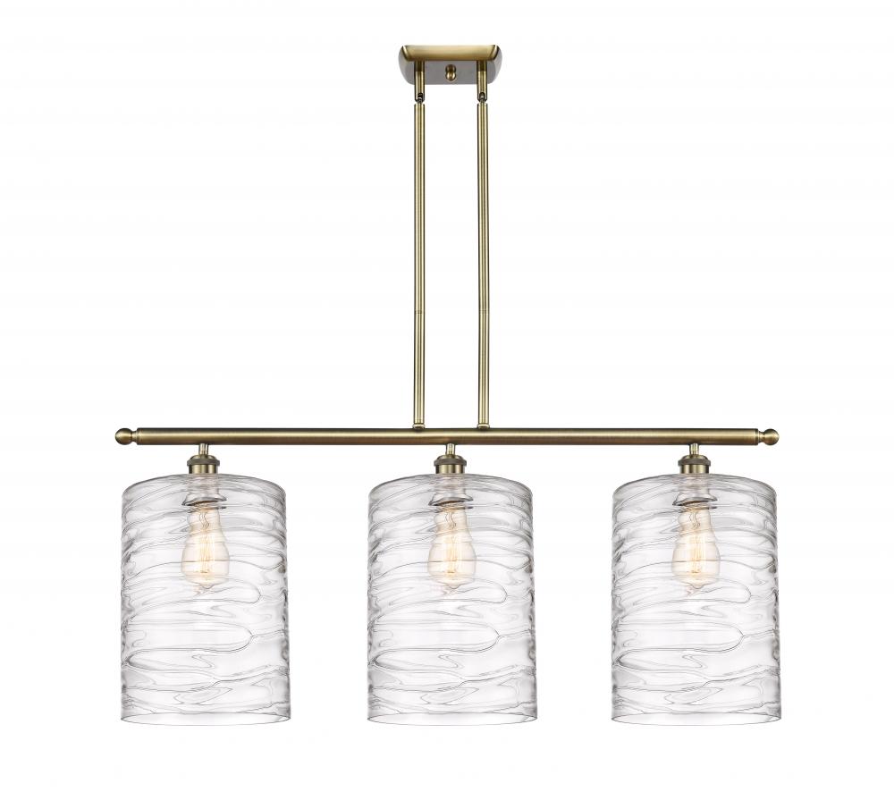 Cobbleskill - 3 Light - 36 inch - Antique Brass - Stem hung - Island Light