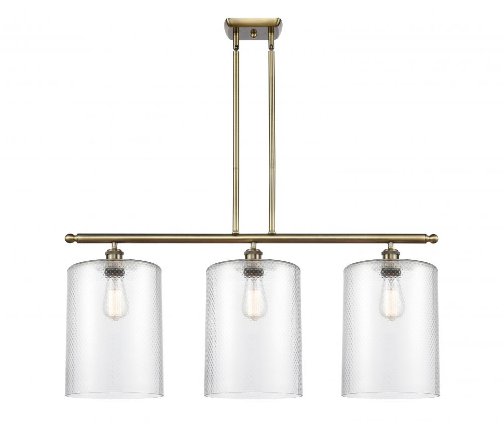 Cobbleskill - 3 Light - 36 inch - Antique Brass - Stem hung - Island Light