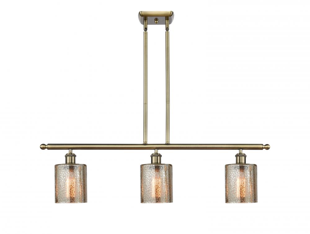 Cobbleskill - 3 Light - 36 inch - Antique Brass - Stem hung - Island Light