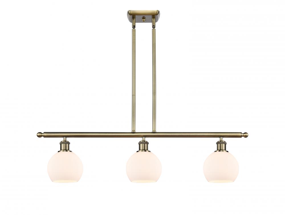 Athens - 3 Light - 36 inch - Antique Brass - Stem hung - Island Light