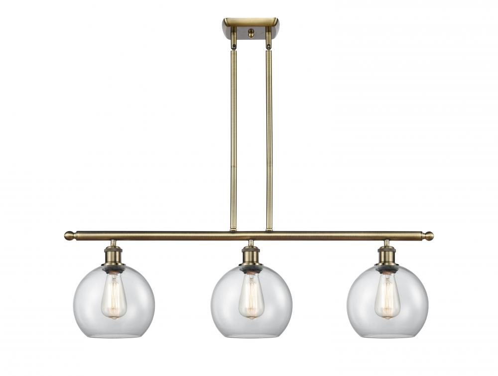 Athens - 3 Light - 36 inch - Antique Brass - Stem hung - Island Light