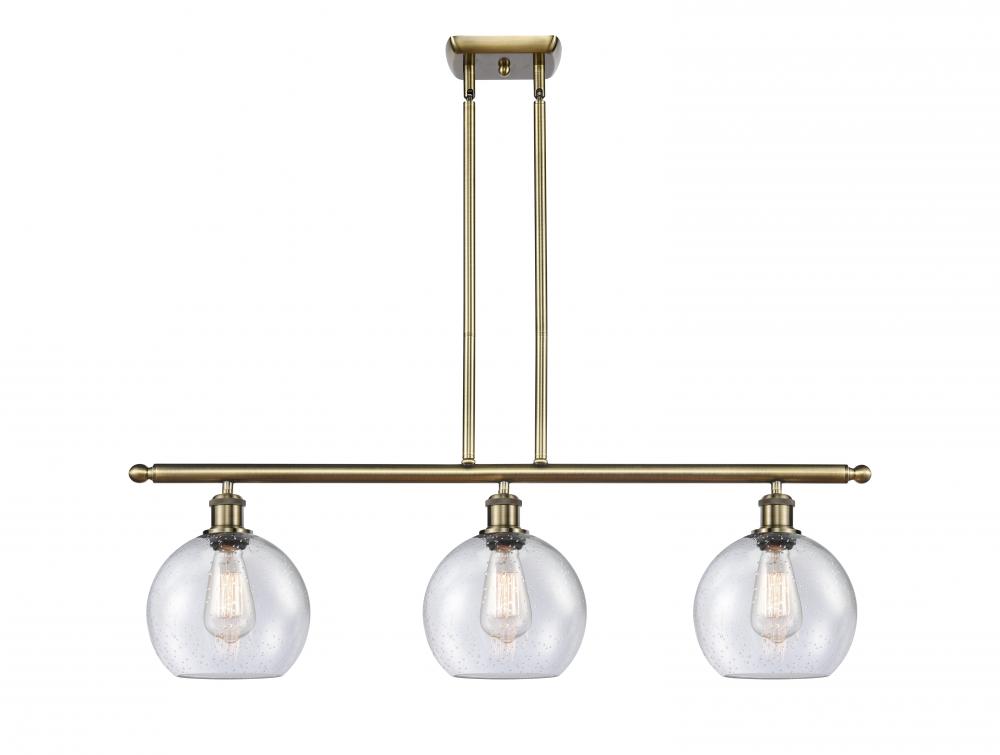Athens - 3 Light - 36 inch - Antique Brass - Stem hung - Island Light