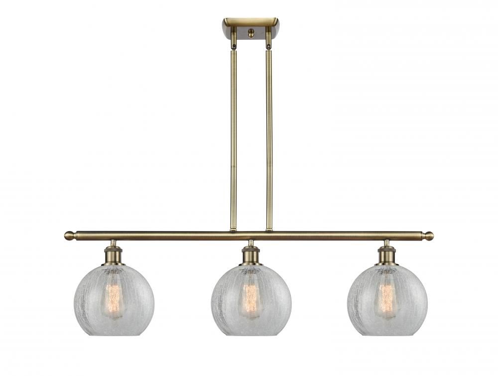 Athens - 3 Light - 36 inch - Antique Brass - Stem hung - Island Light