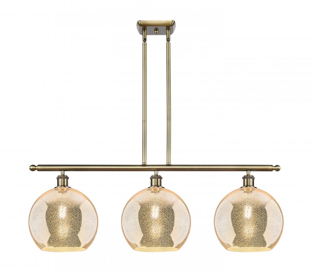 Athens - 3 Light - 37 inch - Antique Brass - Stem Hung - Island Light