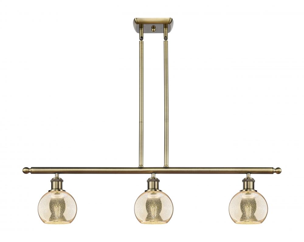Athens - 3 Light - 36 inch - Antique Brass - Stem hung - Island Light