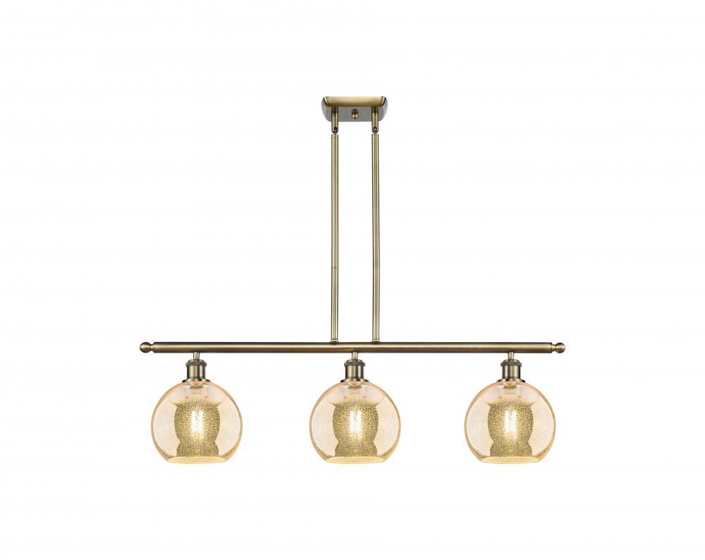 Athens - 3 Light - 36 inch - Antique Brass - Stem hung - Island Light
