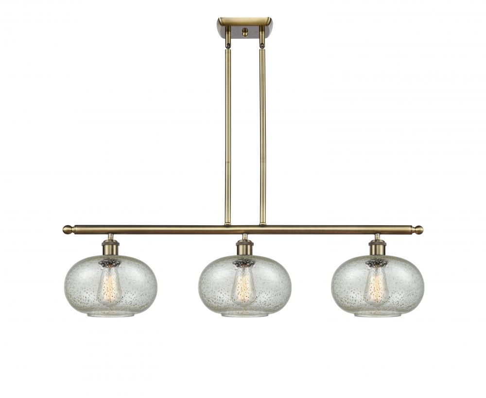 Gorham - 3 Light - 36 inch - Antique Brass - Stem hung - Island Light