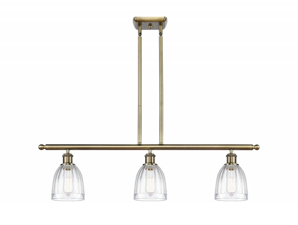 Brookfield - 3 Light - 36 inch - Antique Brass - Stem hung - Island Light