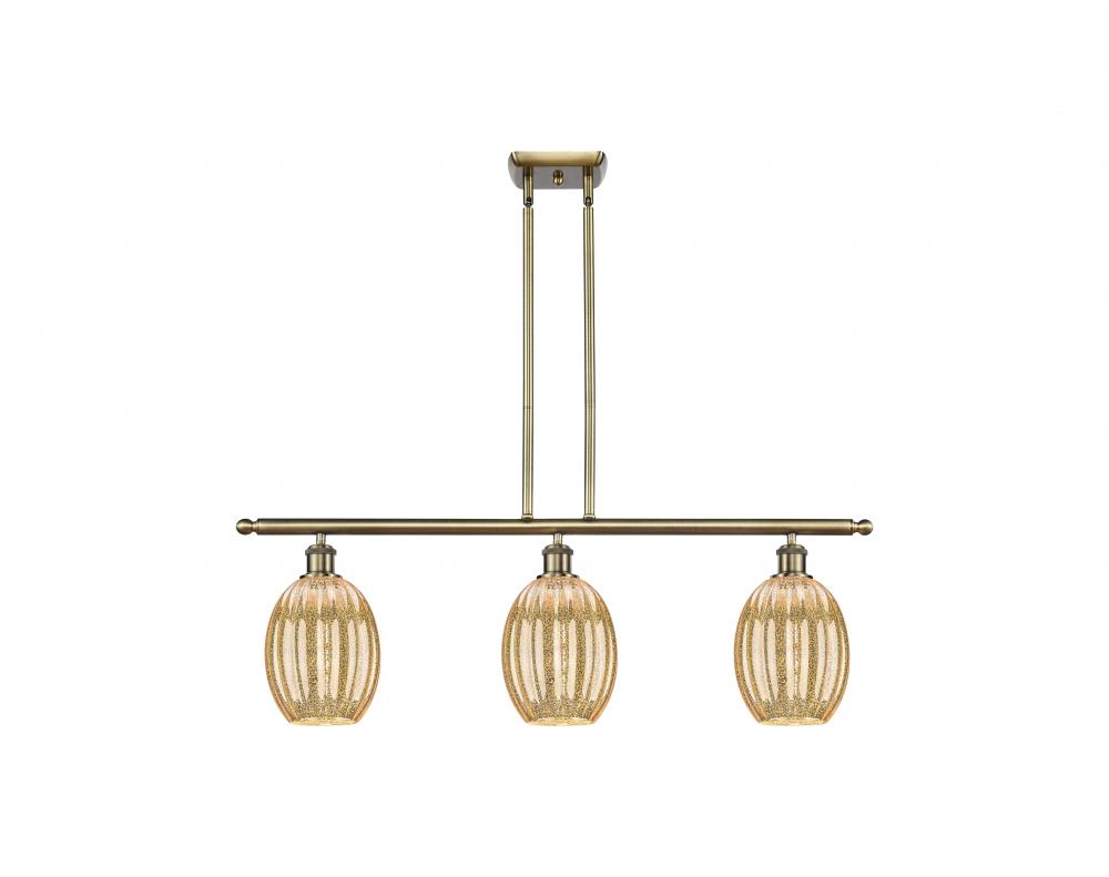 Preston Bulb - 3 Light - 36 inch - Antique Brass - Stem Hung - Island Light