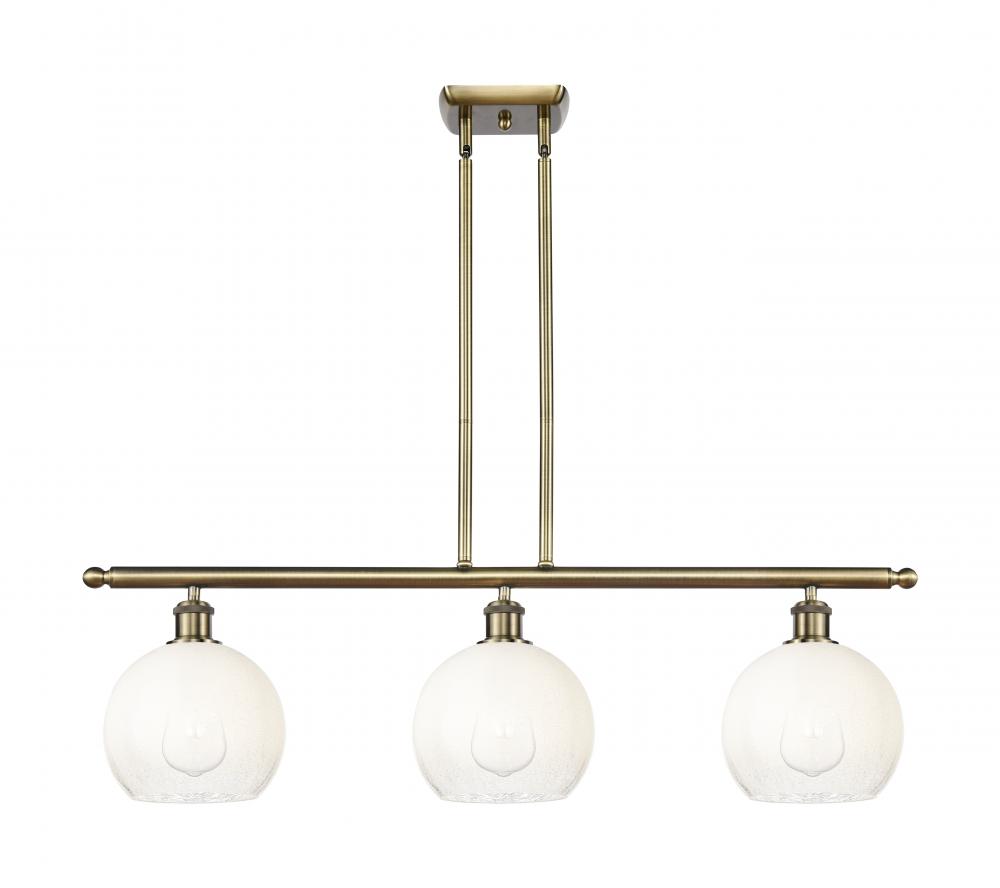 Brookhaven Globe - 3 Light - 36 inch - Antique Brass - Stem Hung - Island Light