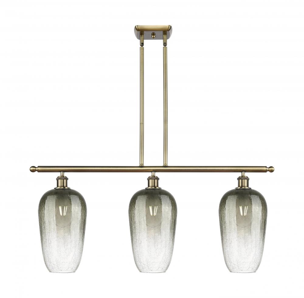 Brookhaven Flute - 3 Light - 36 inch - Antique Brass - Stem Hung - Island Light