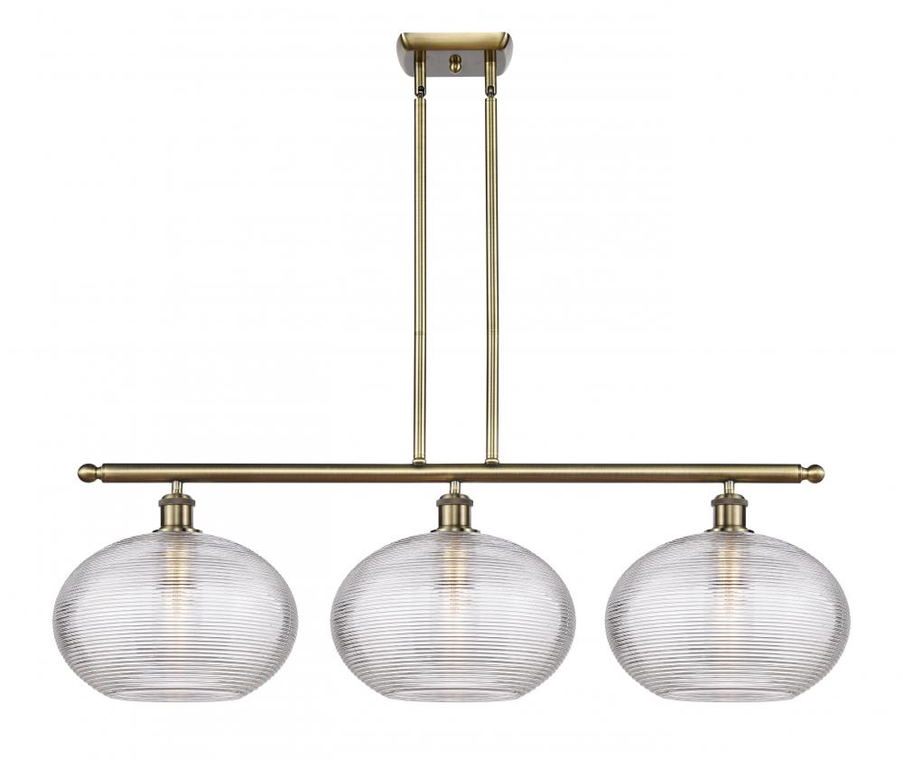 Ithaca - 3 Light - 39 inch - Antique Brass - Stem hung - Island Light