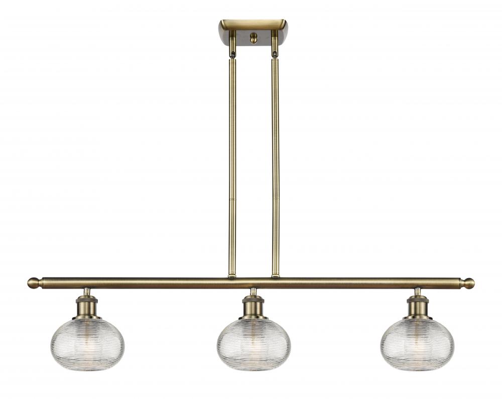 Ithaca - 3 Light - 36 inch - Antique Brass - Stem hung - Island Light