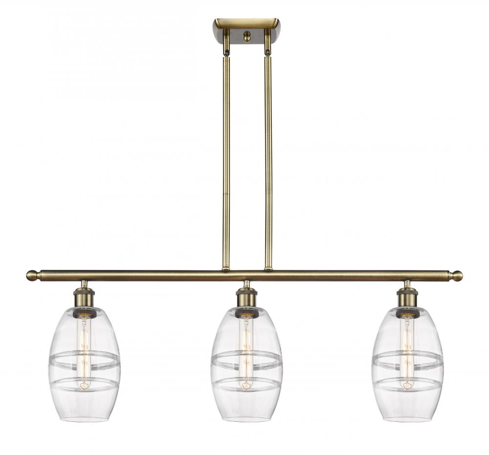 Vaz - 3 Light - 36 inch - Antique Brass - Stem hung - Island Light