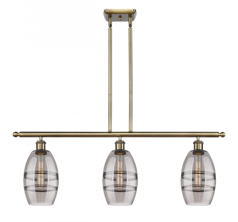 Vaz - 3 Light - 36 inch - Antique Brass - Stem hung - Island Light