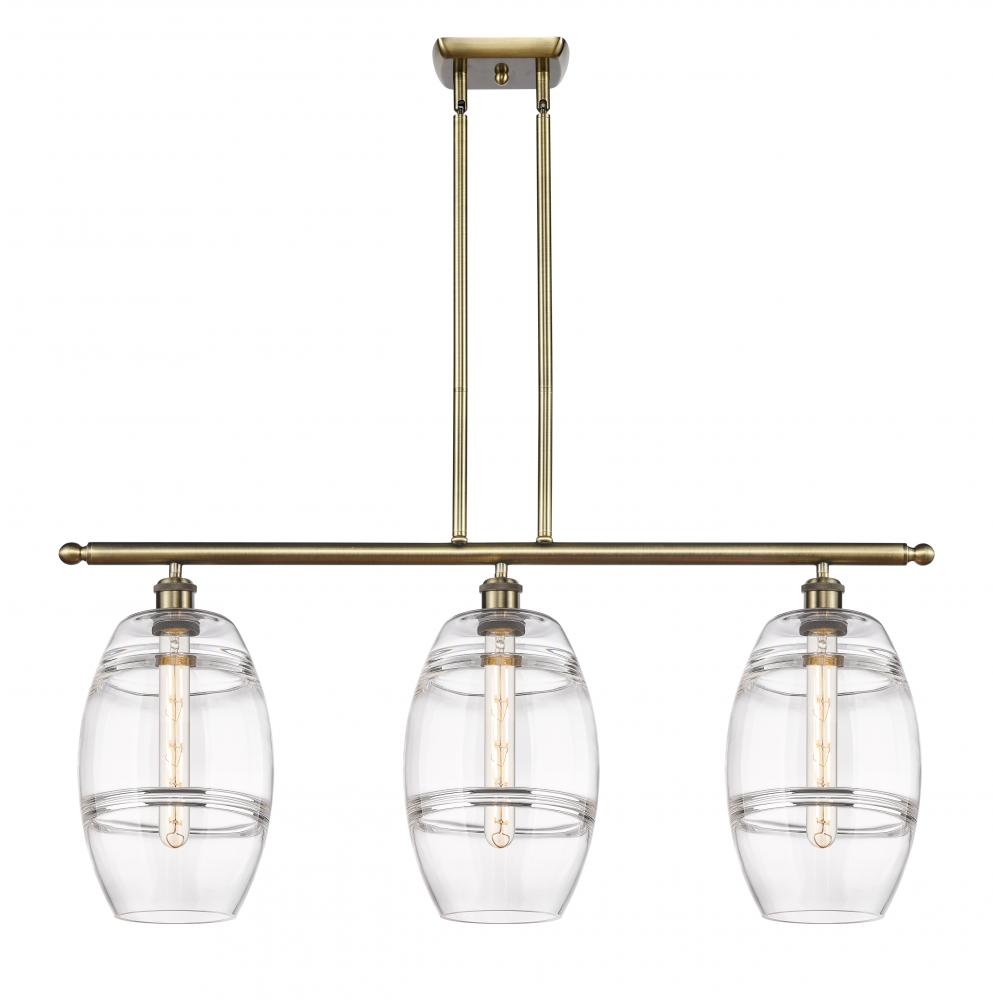 Vaz - 3 Light - 36 inch - Antique Brass - Stem hung - Island Light