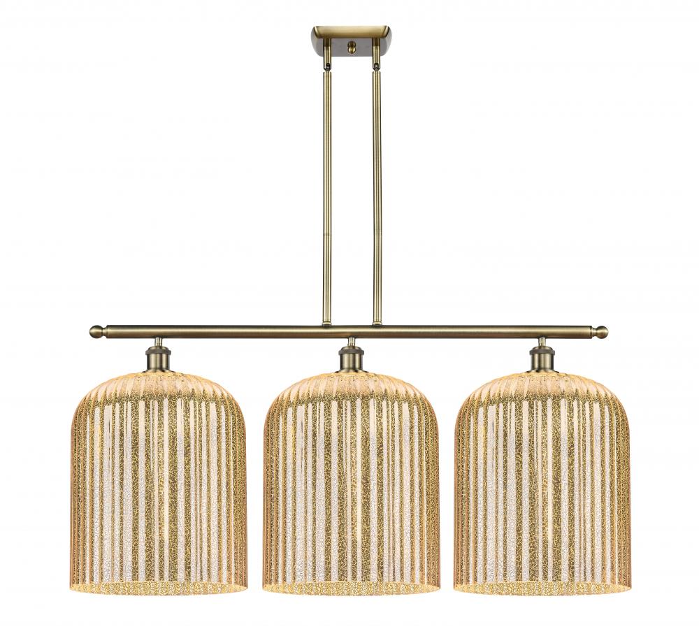 Bridal Veil - 3 Light - 36 inch - Antique Brass - Stem hung - Island Light