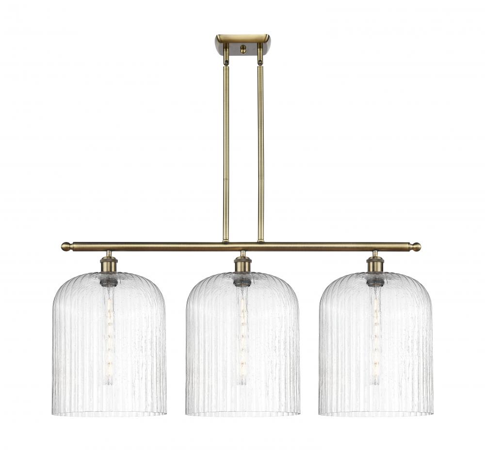 Bridal Veil - 3 Light - 36 inch - Antique Brass - Stem hung - Island Light