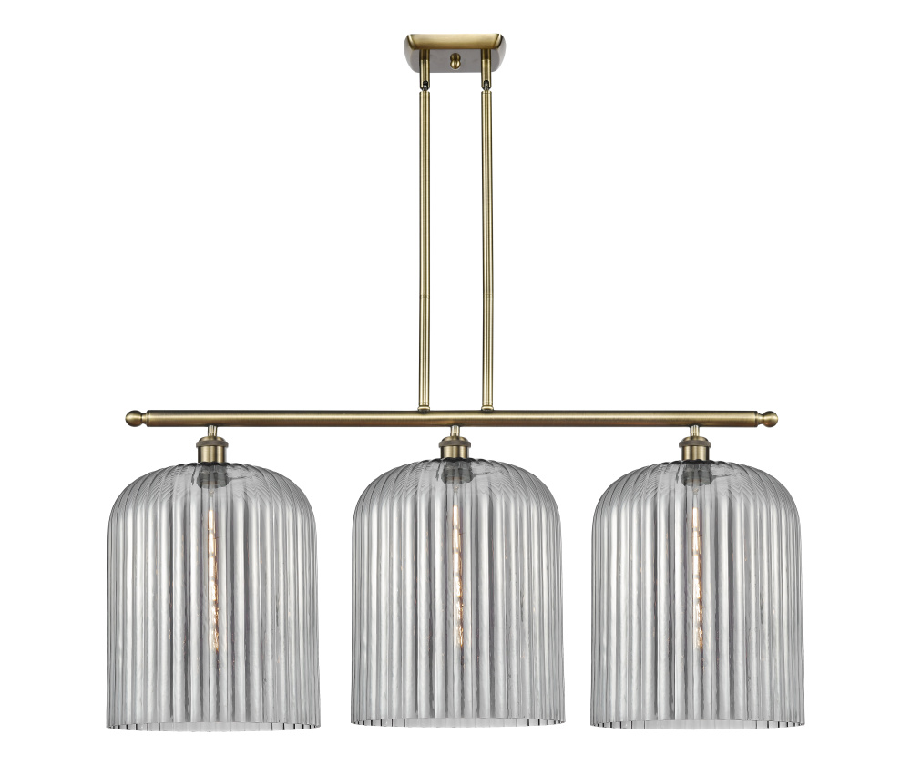 Bridal Veil - 3 Light - 36 inch - Antique Brass - Stem hung - Island Light