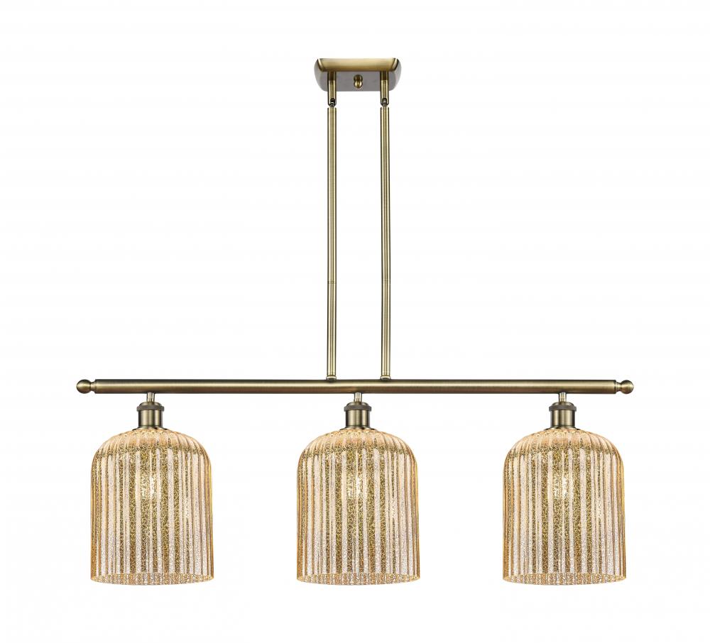 Bridal Veil - 3 Light - 36 inch - Antique Brass - Stem hung - Island Light