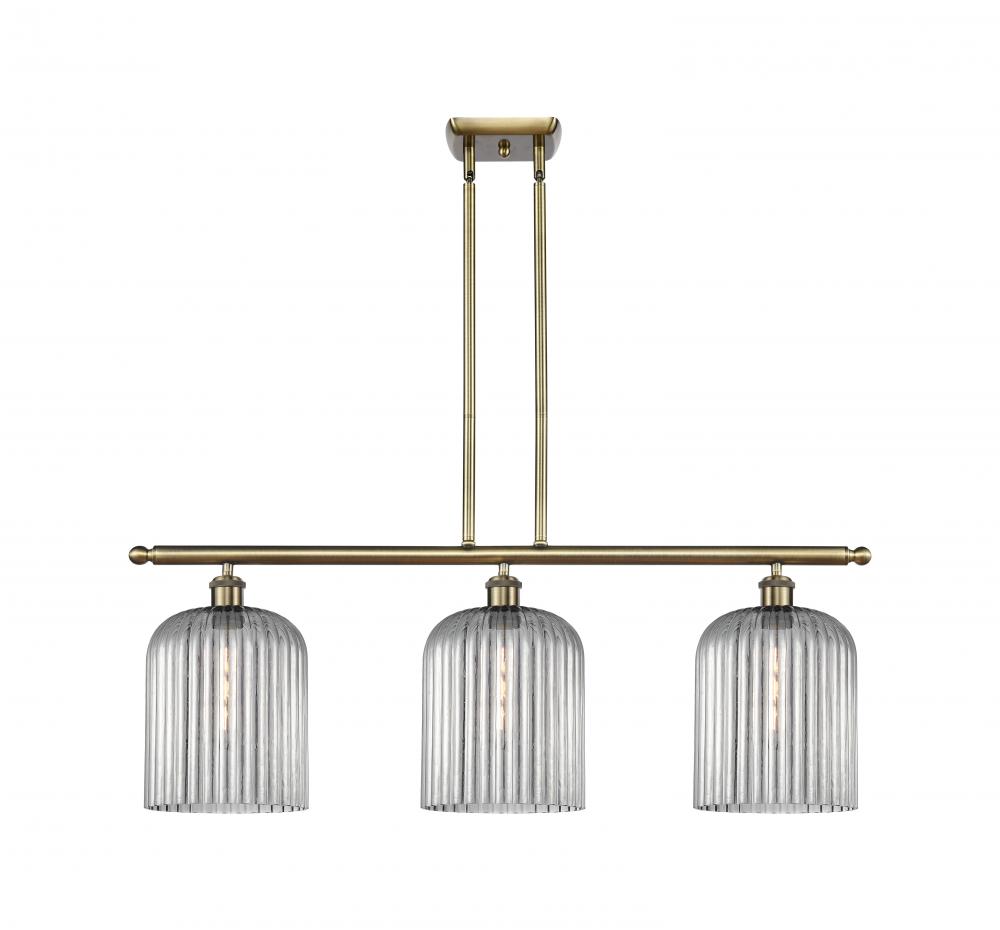 Bridal Veil - 3 Light - 36 inch - Antique Brass - Stem hung - Island Light