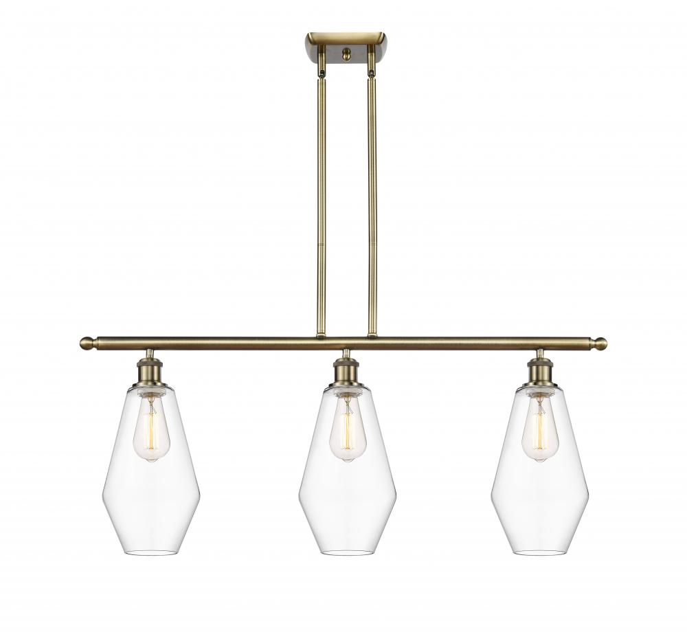 Cindyrella - 3 Light - 36 inch - Antique Brass - Stem hung - Island Light
