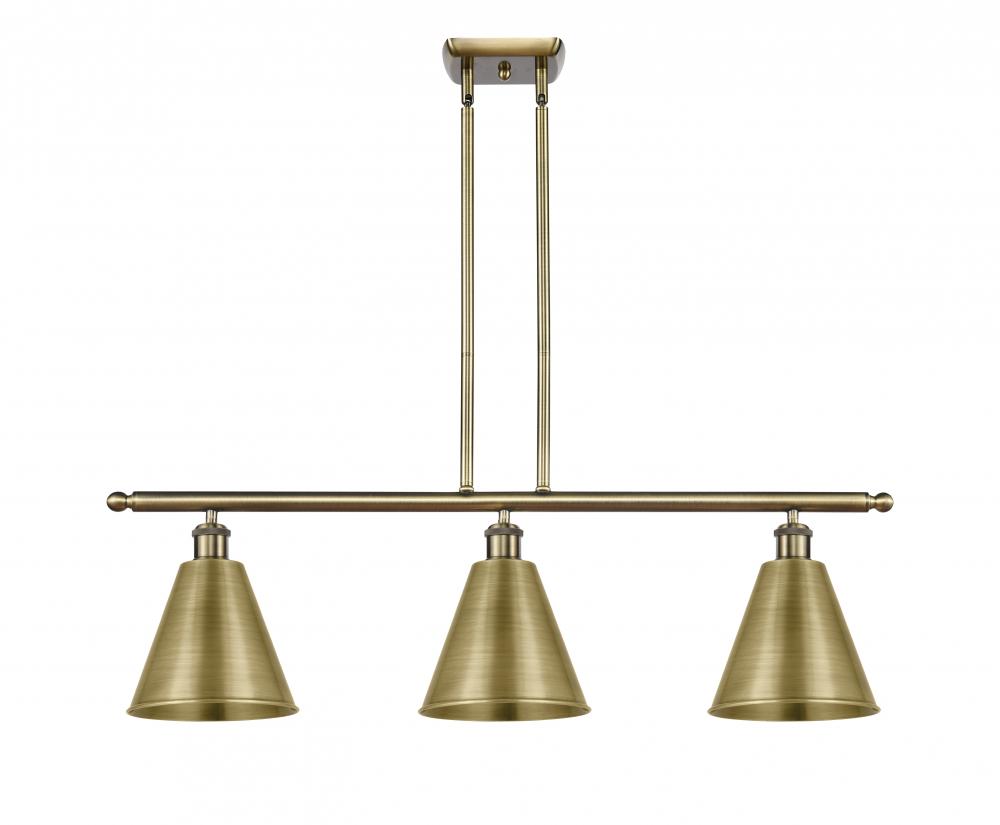 Berkshire - 3 Light - 36 inch - Antique Brass - Stem hung - Island Light
