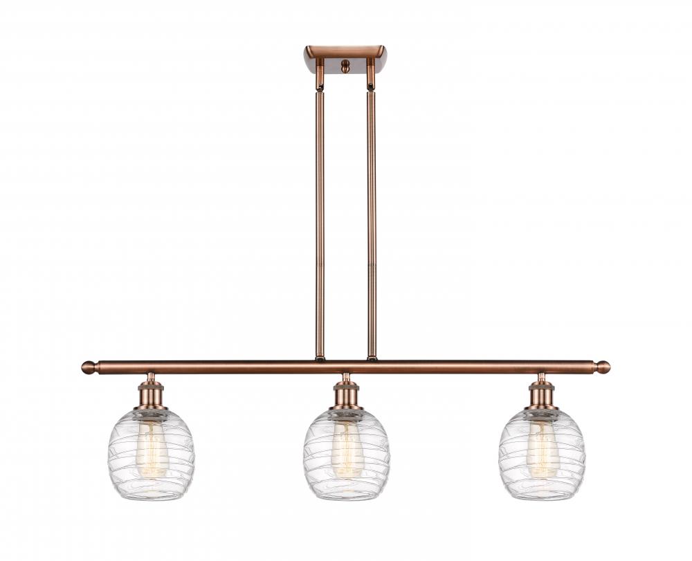 Belfast - 3 Light - 36 inch - Antique Copper - Stem hung - Island Light