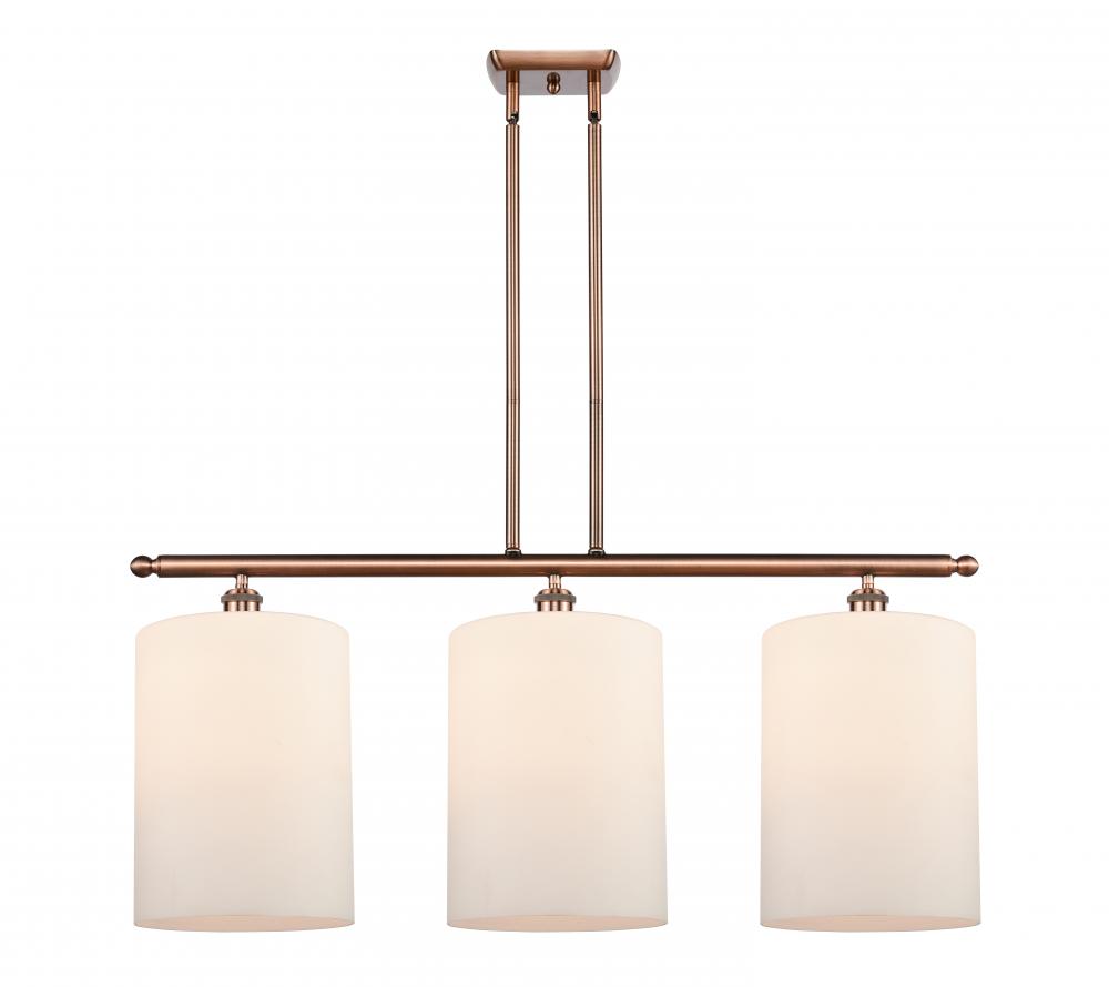 Cobbleskill - 3 Light - 36 inch - Antique Copper - Stem hung - Island Light