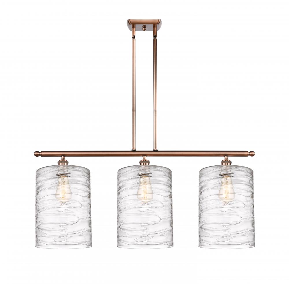 Cobbleskill - 3 Light - 36 inch - Antique Copper - Stem hung - Island Light