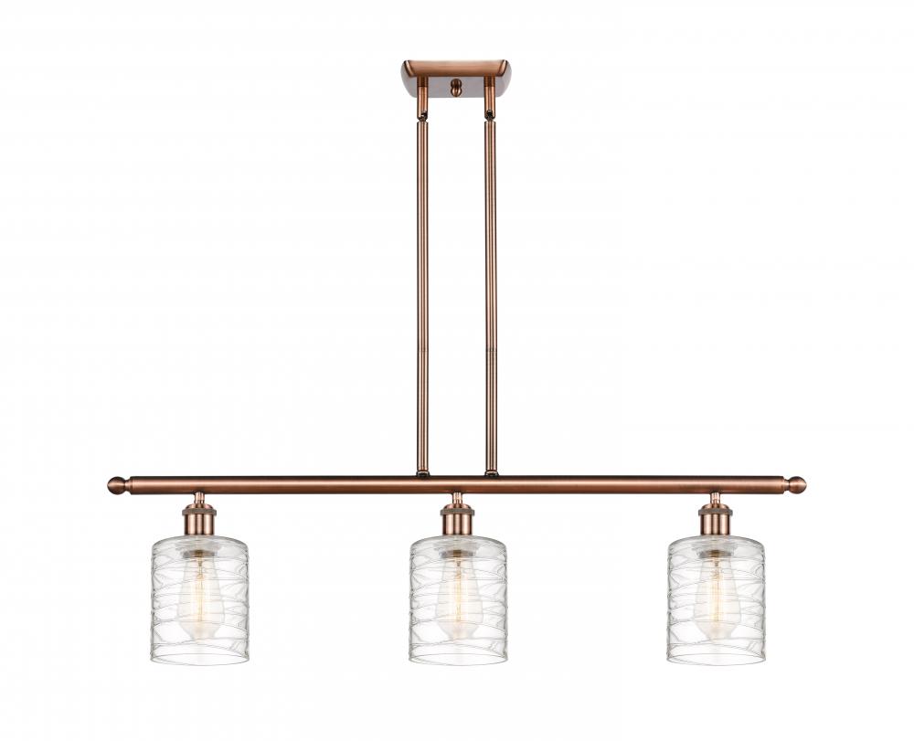 Cobbleskill - 3 Light - 36 inch - Antique Copper - Stem hung - Island Light