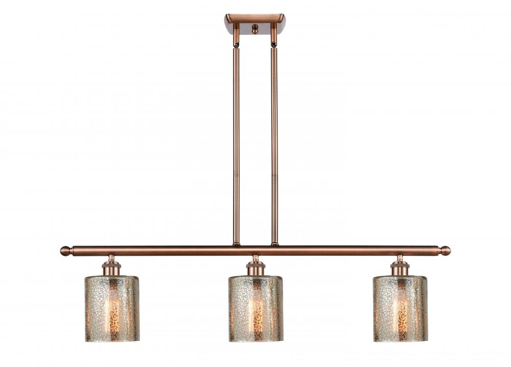 Cobbleskill - 3 Light - 36 inch - Antique Copper - Stem hung - Island Light