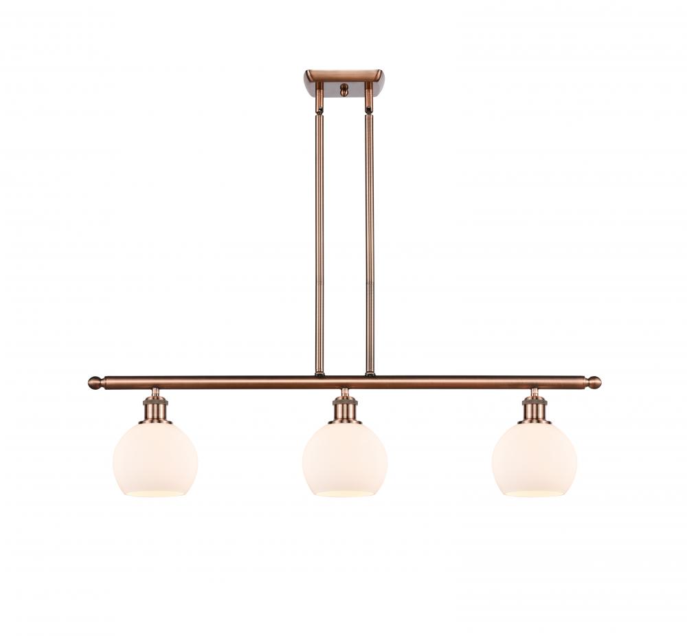 Athens - 3 Light - 36 inch - Antique Copper - Stem hung - Island Light