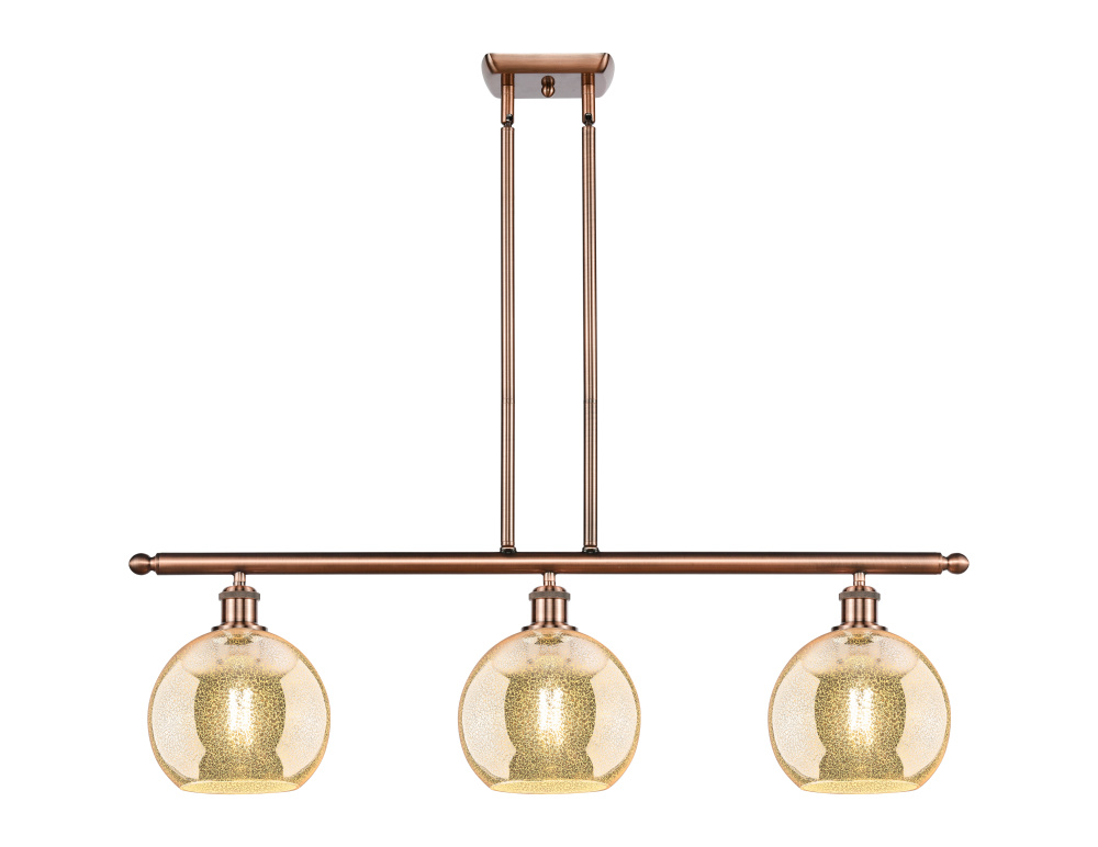 Athens - 3 Light - 36 inch - Antique Copper - Stem hung - Island Light