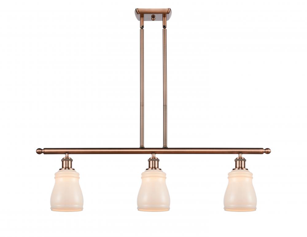 Ellery - 3 Light - 36 inch - Antique Copper - Stem hung - Island Light