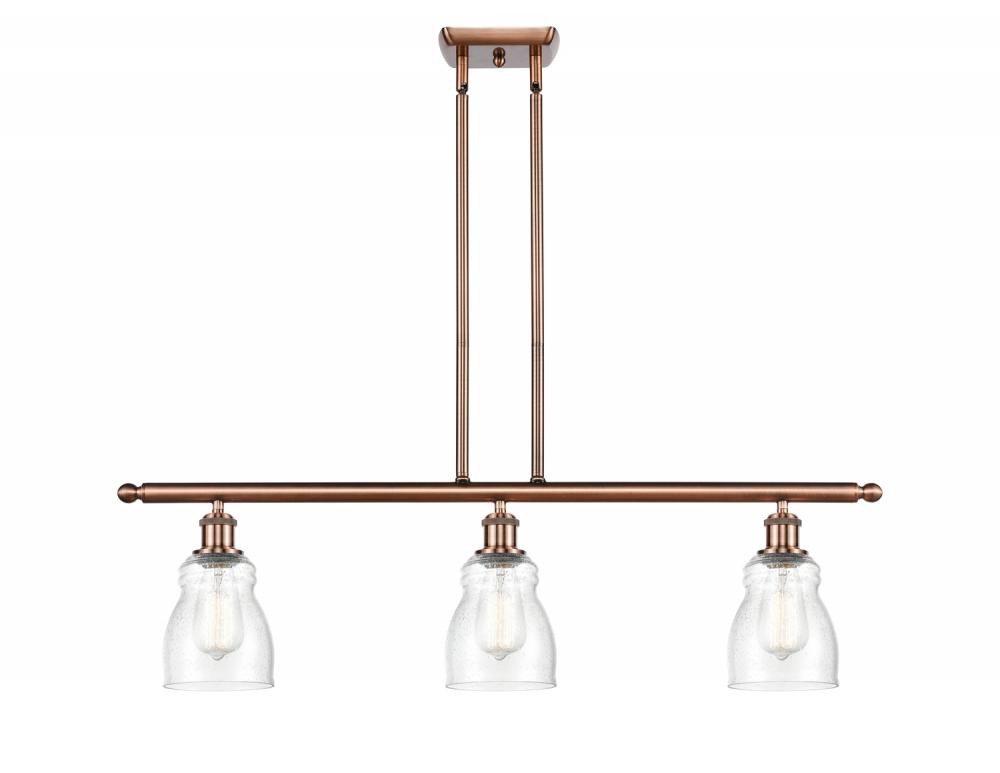 Ellery - 3 Light - 36 inch - Antique Copper - Stem hung - Island Light