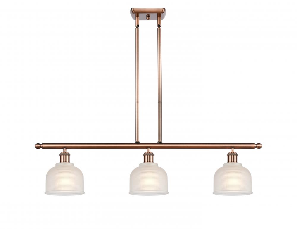 Dayton - 3 Light - 36 inch - Antique Copper - Stem hung - Island Light