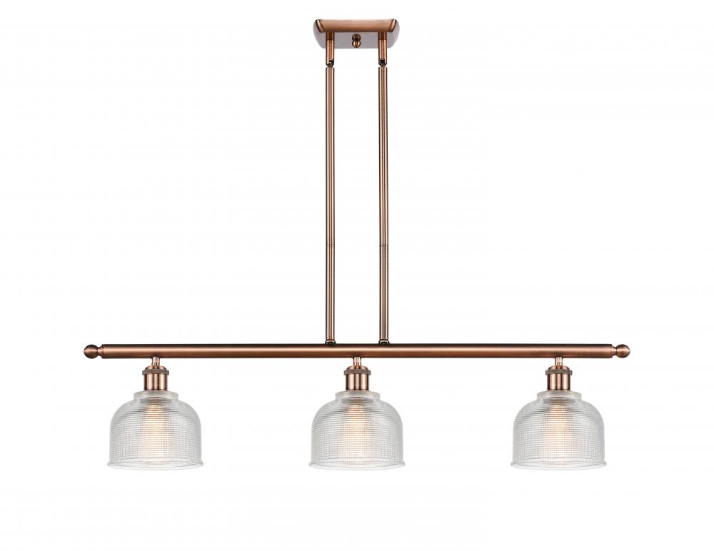 Dayton - 3 Light - 36 inch - Antique Copper - Stem hung - Island Light