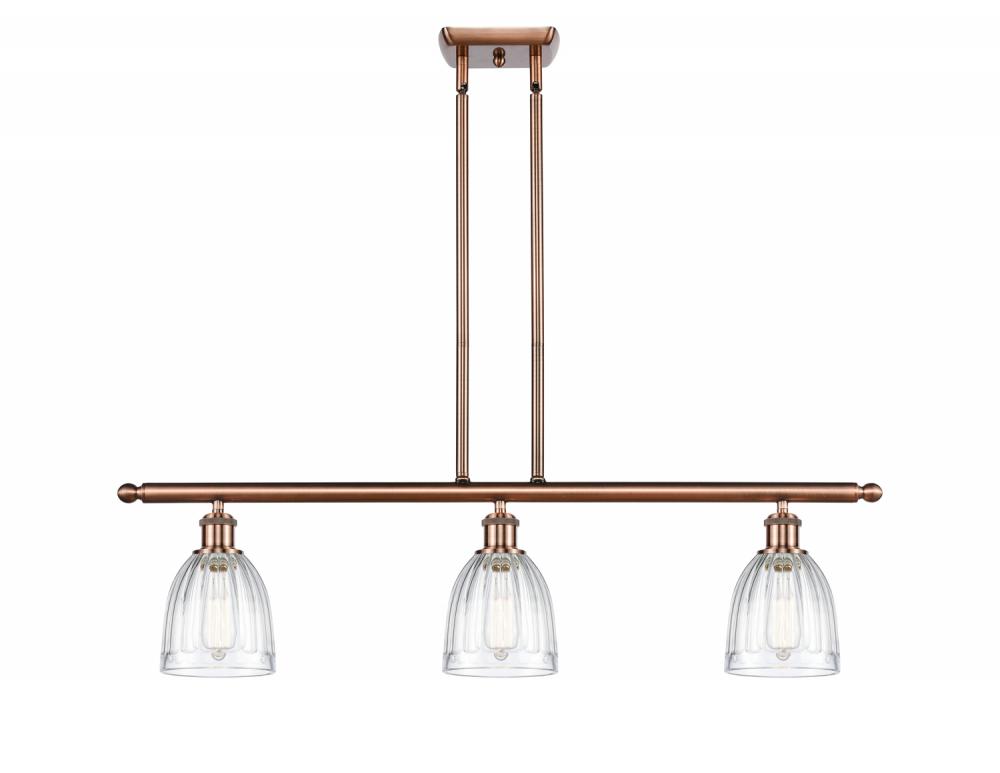 Brookfield - 3 Light - 36 inch - Antique Copper - Stem hung - Island Light