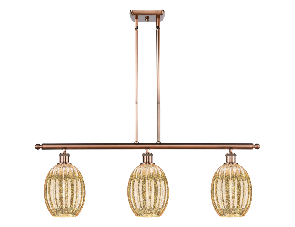 Preston Bulb - 3 Light - 36 inch - Antique Copper - Stem Hung - Island Light