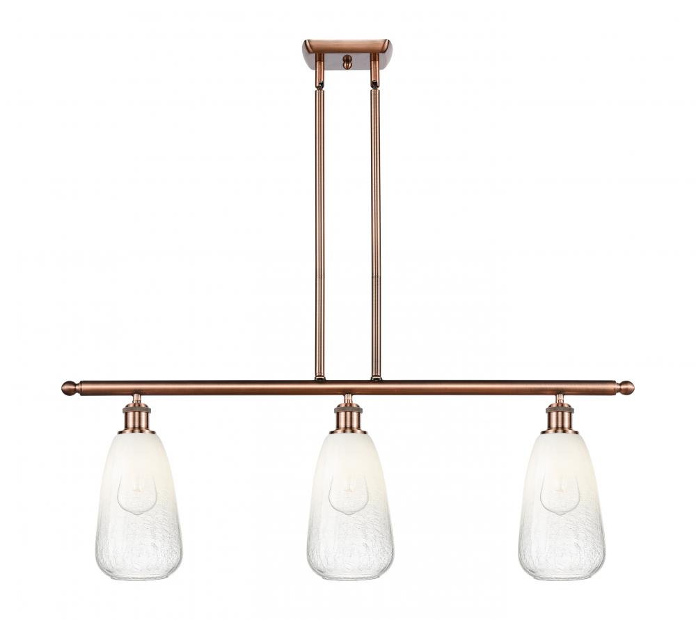 Brookhaven Almond - 3 Light - 36 inch - Antique Copper - Stem Hung - Island Light