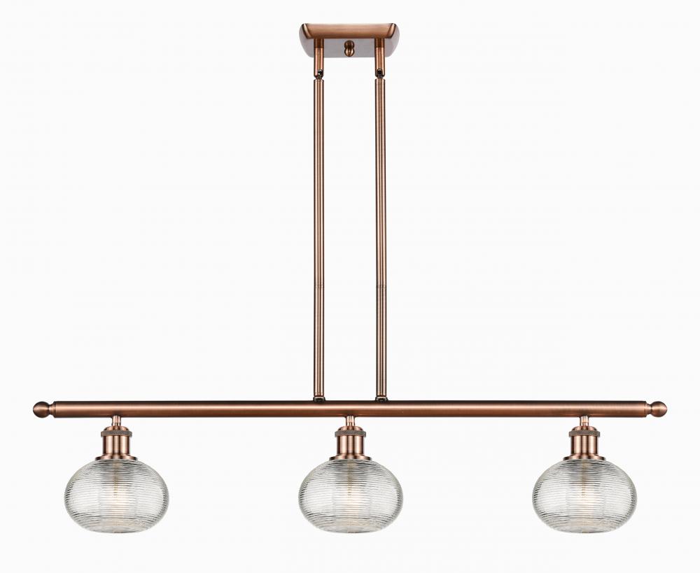 Ithaca - 3 Light - 36 inch - Antique Copper - Stem hung - Island Light