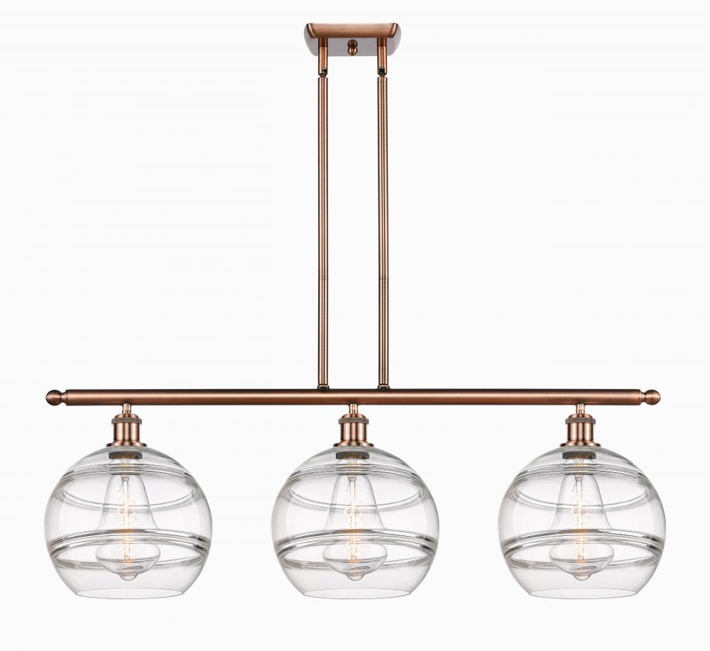 Rochester - 3 Light - 37 inch - Antique Copper - Stem hung - Island Light