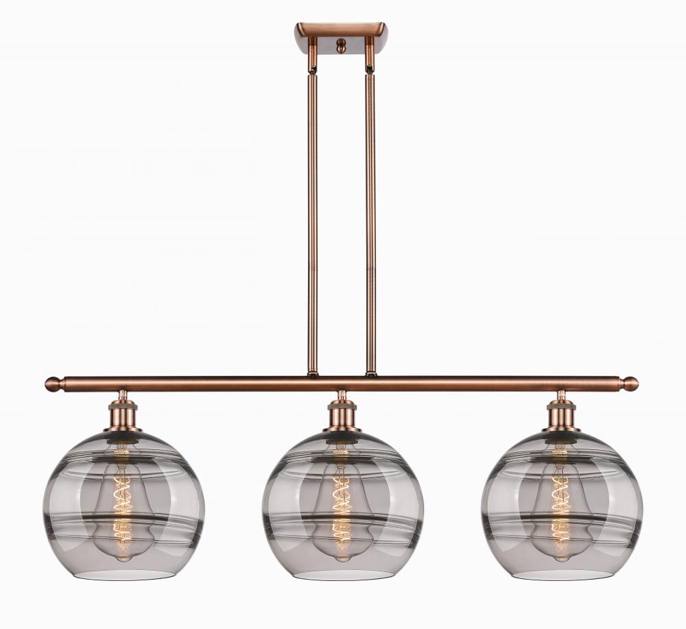 Rochester - 3 Light - 37 inch - Antique Copper - Stem hung - Island Light