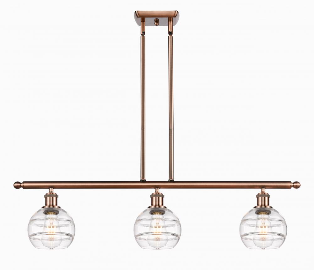 Rochester - 3 Light - 36 inch - Antique Copper - Stem hung - Island Light