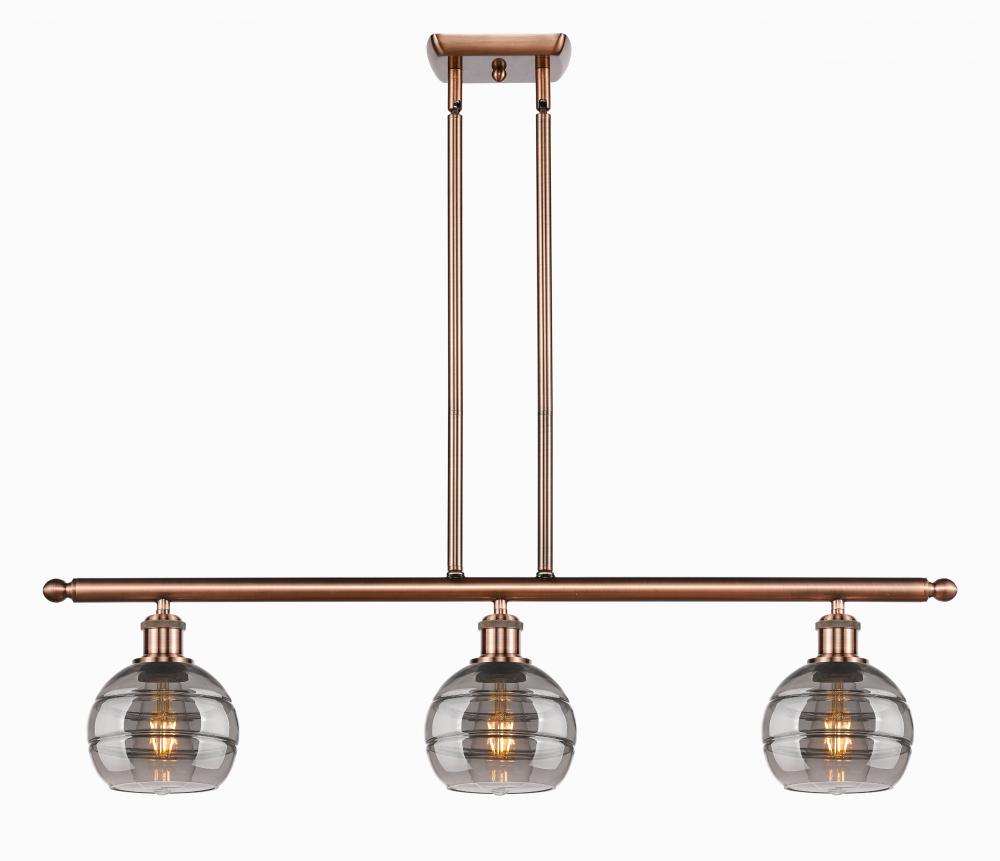 Rochester - 3 Light - 36 inch - Antique Copper - Stem hung - Island Light