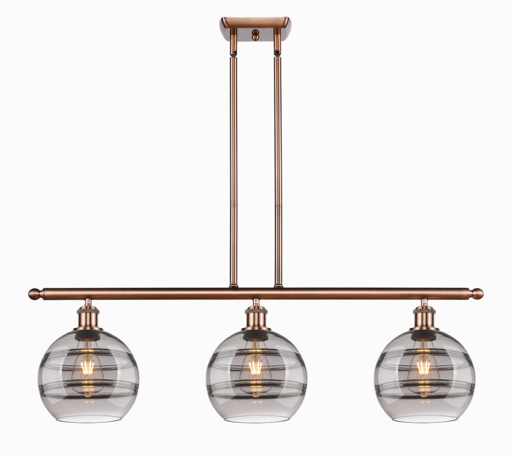 Rochester - 3 Light - 36 inch - Antique Copper - Stem hung - Island Light